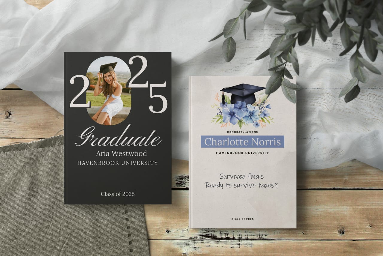 Personalized Graduation Guest Book 2025 – Custom Memory & Advice Journal – Graduation Gift for Him or Her