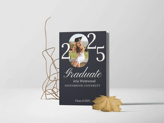 Personalized Graduation Guest Book 2025 – Custom Memory & Advice Journal – Graduation Gift for Him or Her